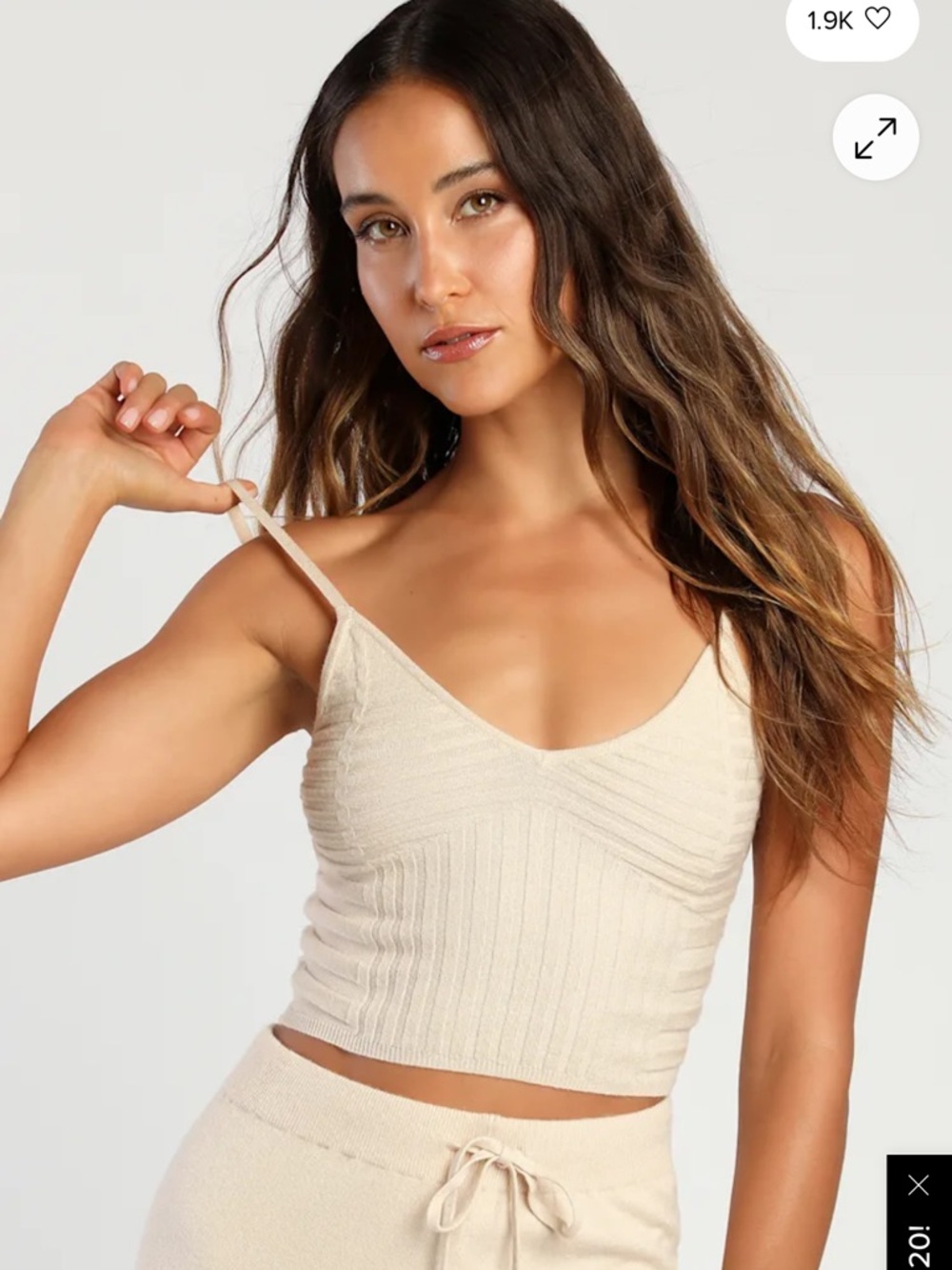 Lulus Relaxation Reputation Beige Ribbed Knit Crop Top